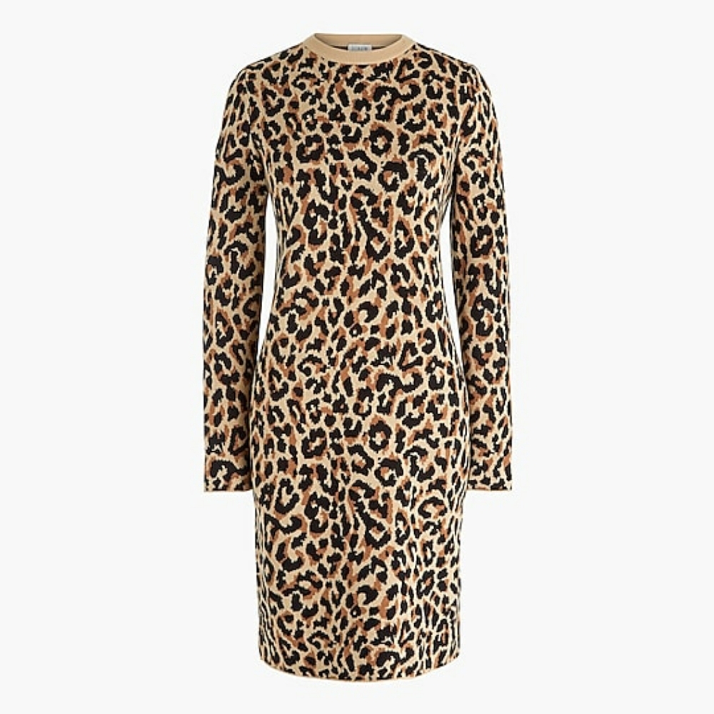 J. Crew Leopard Print Mini Dress in Tan and Black